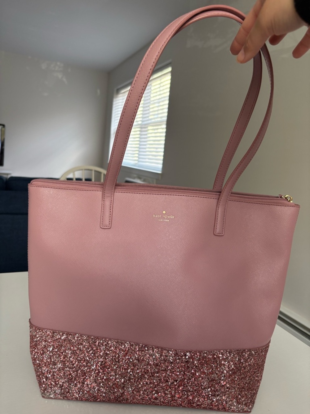 Kate Spade Pink Tote with Glitter Base